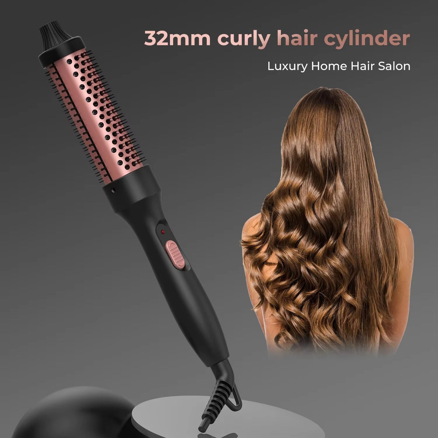 32mm Heated Curling Brush – Volumizing & Smooth Hair Styler